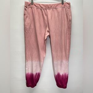 WILDFOX Olivia Tie Dye Joggers Pink White Relaxed Fit Womens XXL